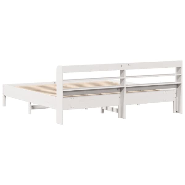 sengeramme uden madras 180x200 cm massivt fyrretræ hvid