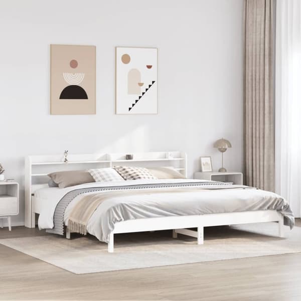 sengeramme uden madras 180x200 cm massivt fyrretræ hvid