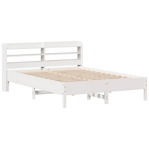 sengeramme uden madras 140x200 cm massivt fyrretræ hvid