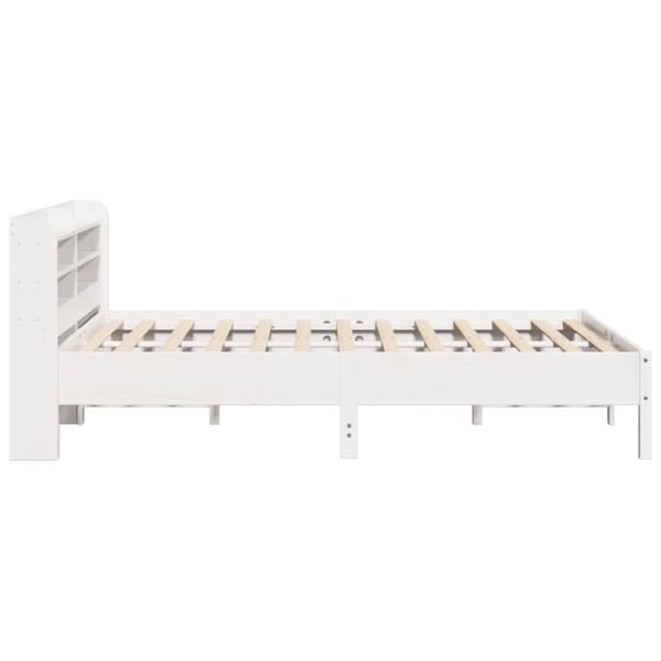 sengeramme uden madras 140x200 cm massivt fyrretræ hvid