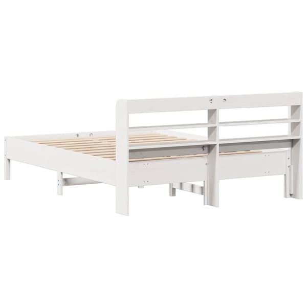 sengeramme uden madras 140x200 cm massivt fyrretræ hvid