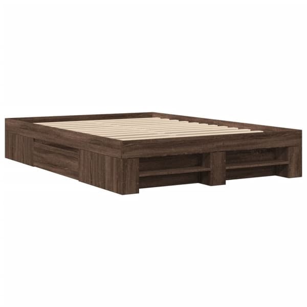 sengeramme 120x190 cm uden madras konstrueret træ brunt eg