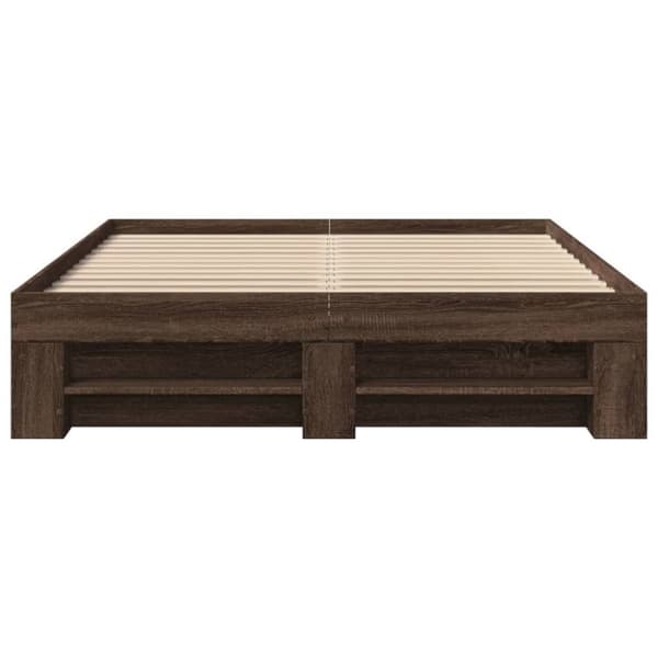 sengeramme 120x190 cm uden madras konstrueret træ brunt eg