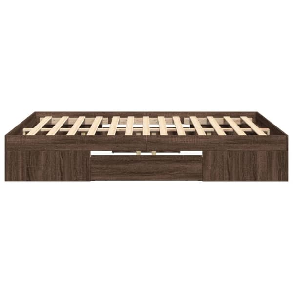 sengeramme 120x190 cm uden madras konstrueret træ brunt eg