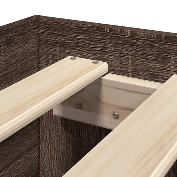 sengeramme 75x190 cm uden madras konstrueret træ brunt eg
