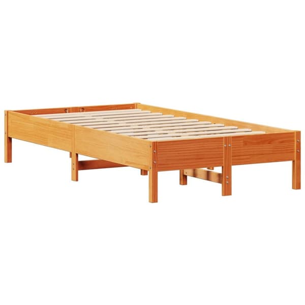 sengeramme uden madras 90x190 cm massivt fyrretræ gyldenbrun