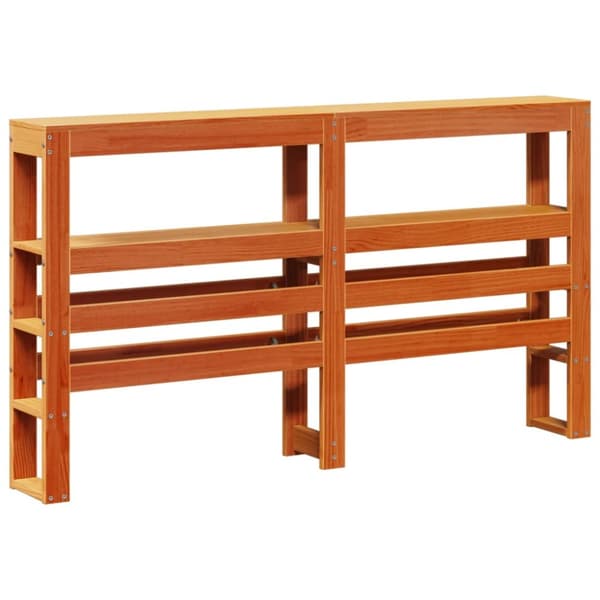 Sängram utan madrass vaxbrun 120x190 cm massiv furu