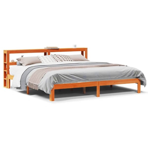 sengeramme uden madras 180x200 cm massivt fyrretræ gyldenbrun