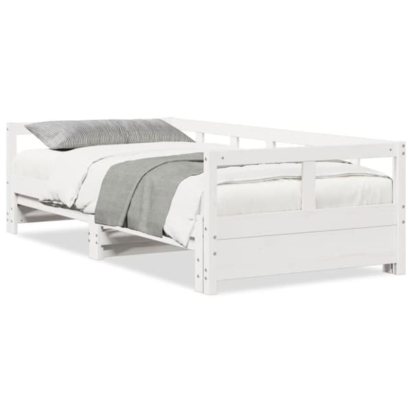 daybed uden madras 80x200 cm massivt fyrretræ hvid