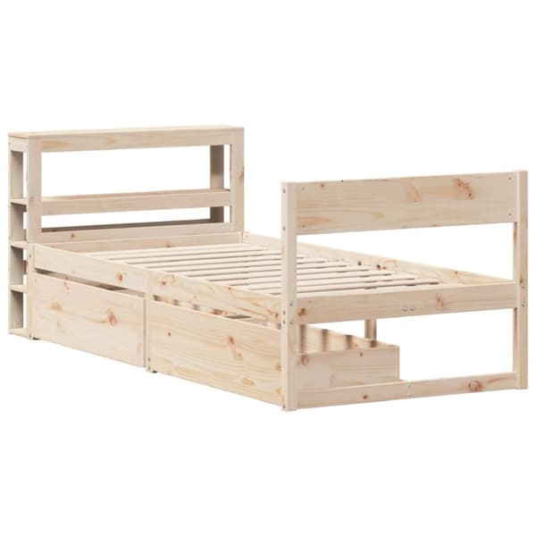 sengeramme uden madras 90x190 cm massivt fyrretræ