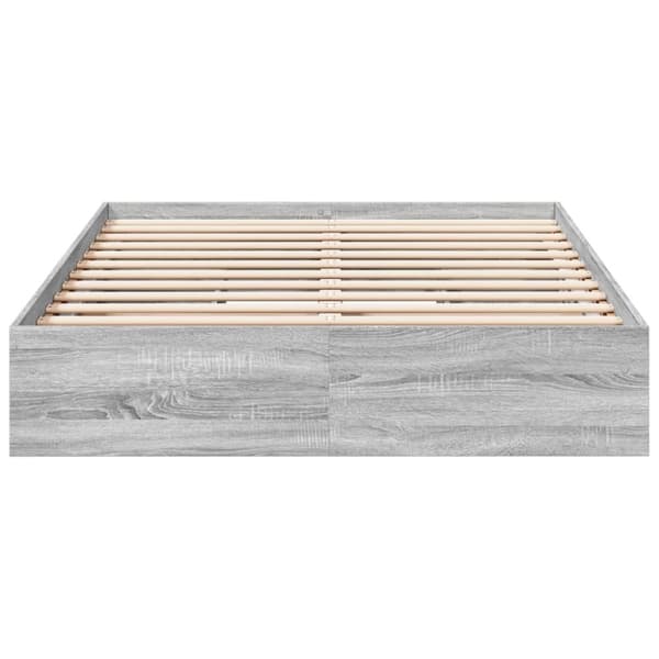 sengeramme med skuffer 140x200 cm konstrueret træ grå sonoma-eg