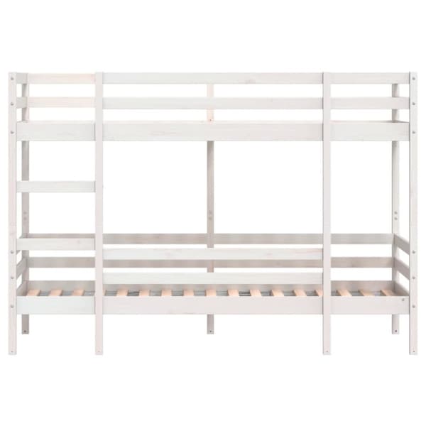 Våningssäng vit 75x190 cm massiv furu