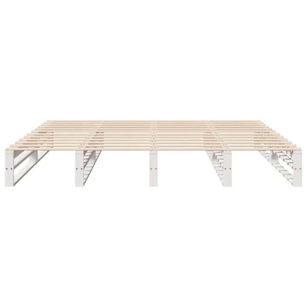 sengeramme uden madras 200x200 cm massivt fyrretræ hvid
