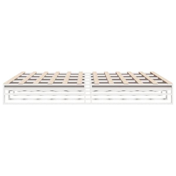 sengeramme uden madras 200x200 cm massivt fyrretræ hvid