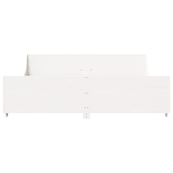 sengeramme uden madras 200x200 cm massivt fyrretræ hvid