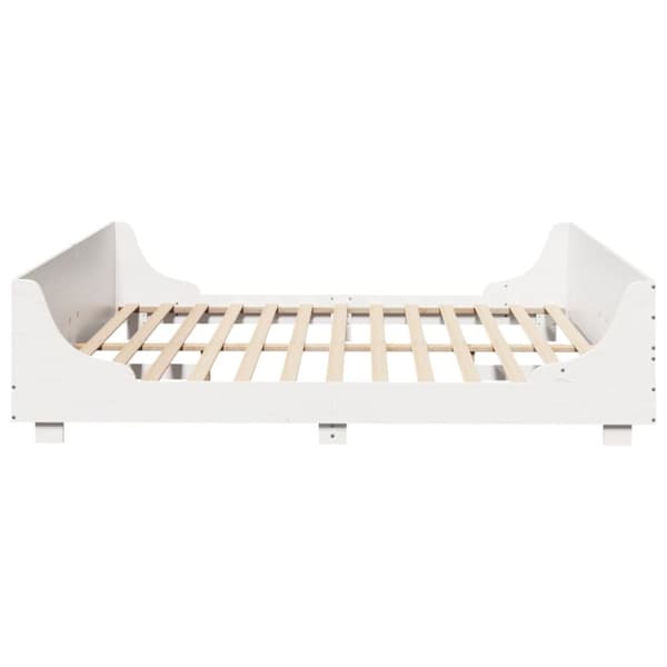 sengeramme uden madras 200x200 cm massivt fyrretræ hvid