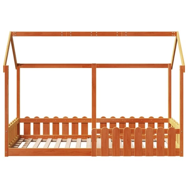 sengeramme til husseng 80x200 cm massivt fyrretræ gyldenbrun