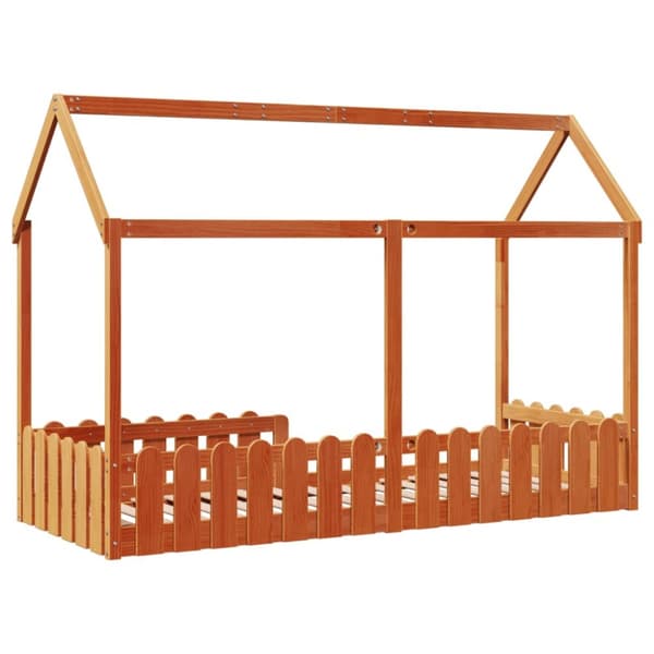 sengeramme til husseng 80x200 cm massivt fyrretræ gyldenbrun