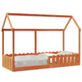 Miniatyrbillede 1 af 9: sengeramme til husseng 80x200 cm massivt fyrretræ gyldenbrun
