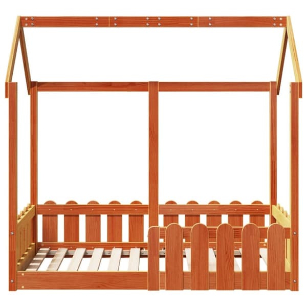 sengeramme til husseng 70x140 cm massivt fyrretræ gyldenbrun