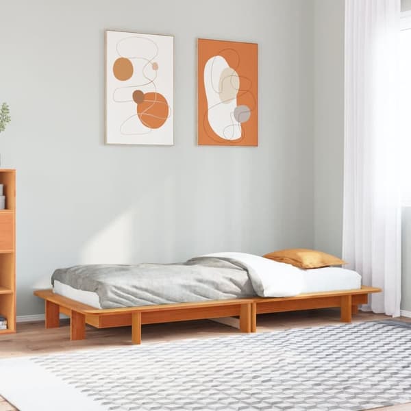 Sängynrunko ilman patjaa vahanruskea 75x190 cm täysi mänty