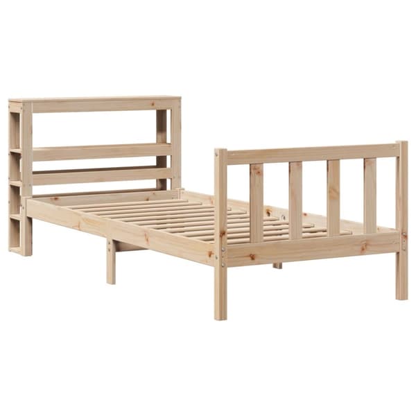 sengeramme uden madras 75x190 cm massivt fyrretræ