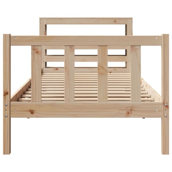 sengeramme uden madras 75x190 cm massivt fyrretræ