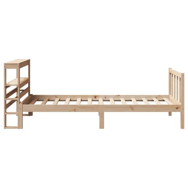 sengeramme uden madras 75x190 cm massivt fyrretræ