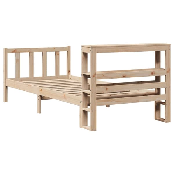 sengeramme uden madras 75x190 cm massivt fyrretræ