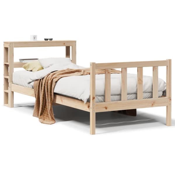 sengeramme uden madras 75x190 cm massivt fyrretræ