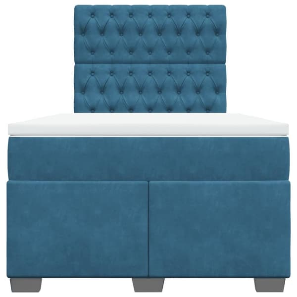 kontinentalseng med madras 120x190 cm velour blå