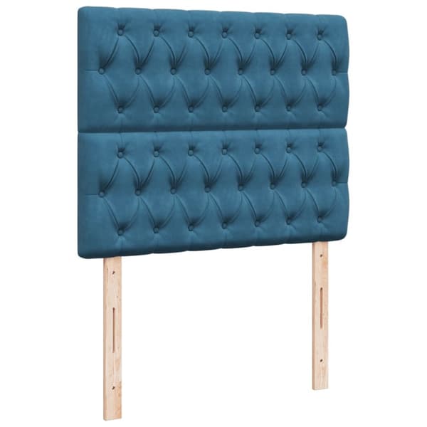 kontinentalseng med madras 120x190 cm velour blå