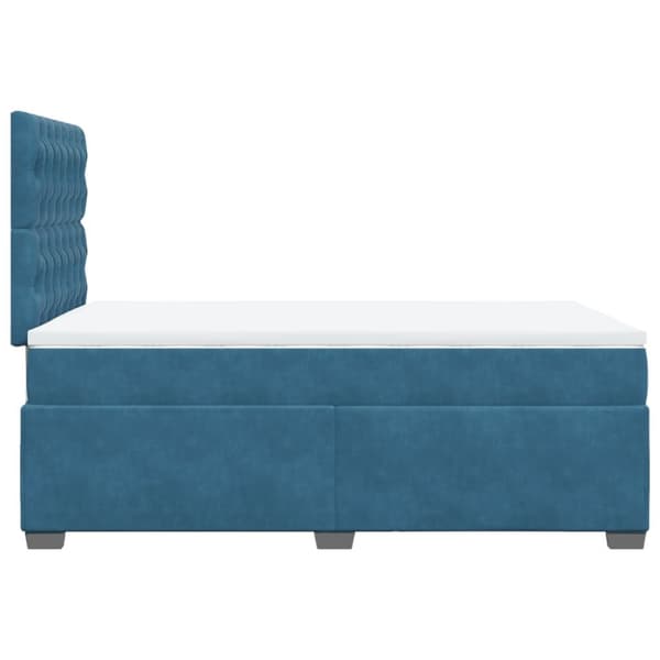 kontinentalseng med madras 120x190 cm velour blå