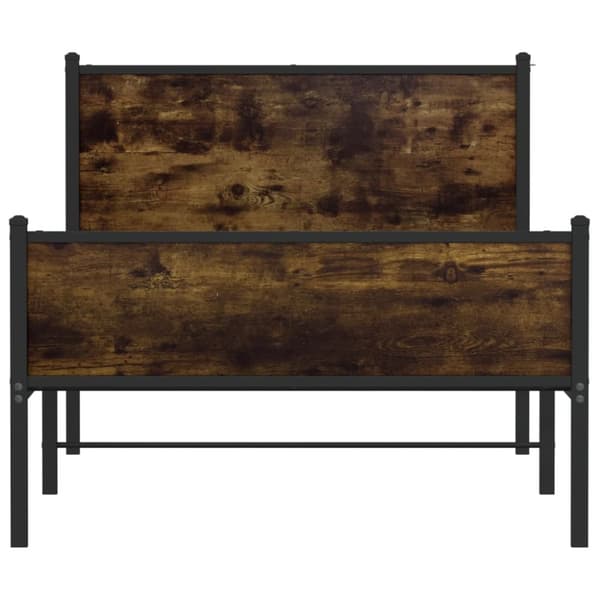 sengeramme uden madras 107x203 cm metal røget egetræsfarve