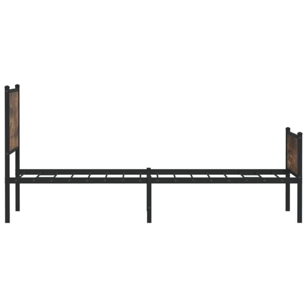 sengeramme uden madras 107x203 cm metal røget egetræsfarve