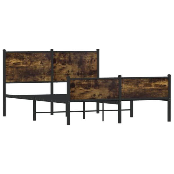 sengeramme uden madras 140x190 cm metal røget egetræsfarve