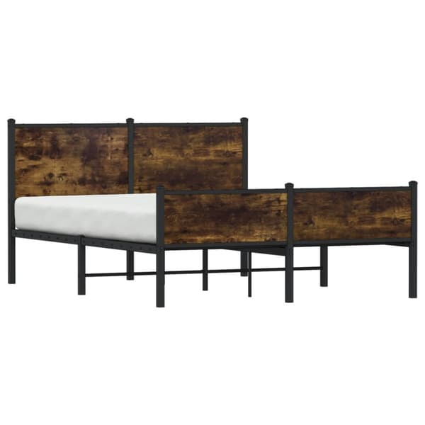 sengeramme uden madras 140x190 cm metal røget egetræsfarve
