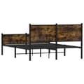 Miniatyrbillede 7 af 10: sengeramme uden madras 140x190 cm metal røget egetræsfarve