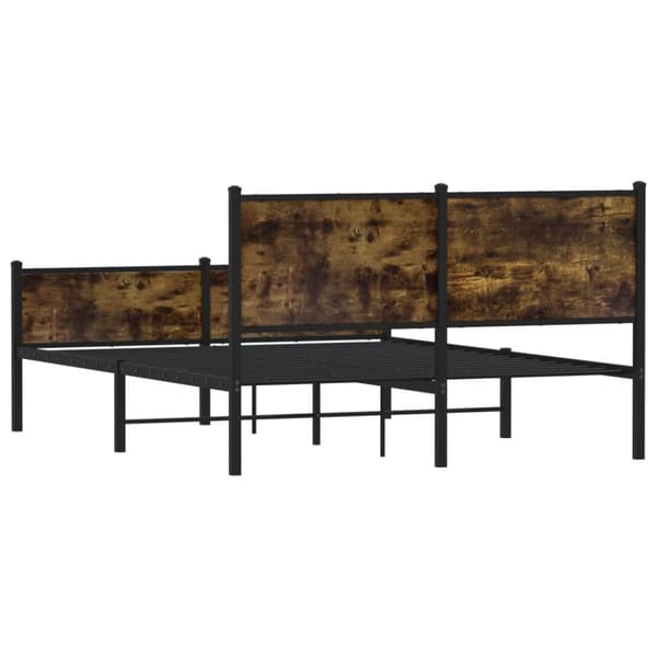 sengeramme uden madras 140x190 cm metal røget egetræsfarve