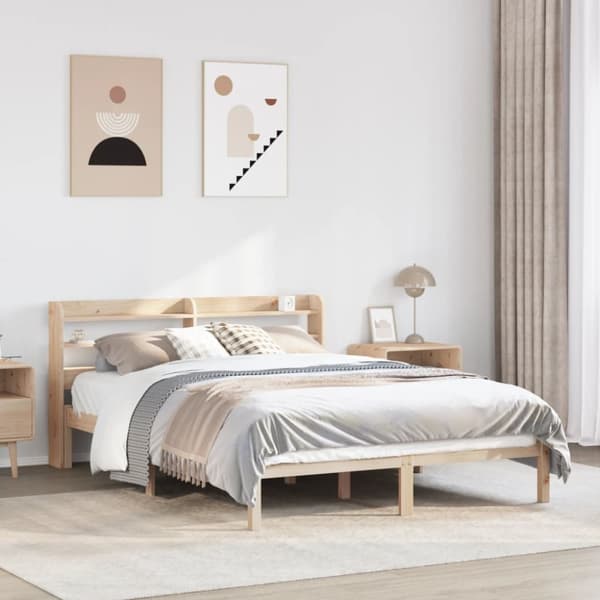 sengeramme uden madras 120x200 cm massivt fyrretræ
