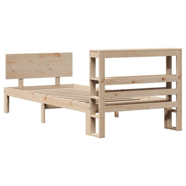 sengeramme med sengegavl 90x200 cm massivt fyrretræ