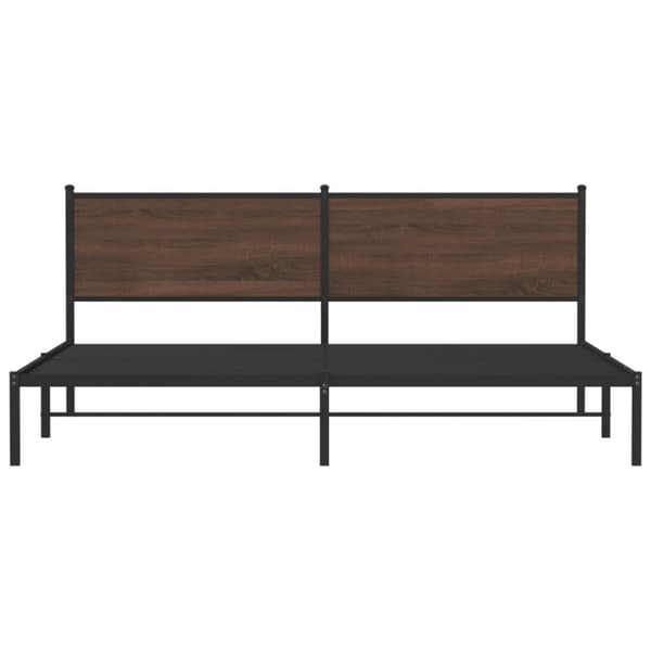 sengeramme uden madras 200x200 cm metal brun egetræsfarve