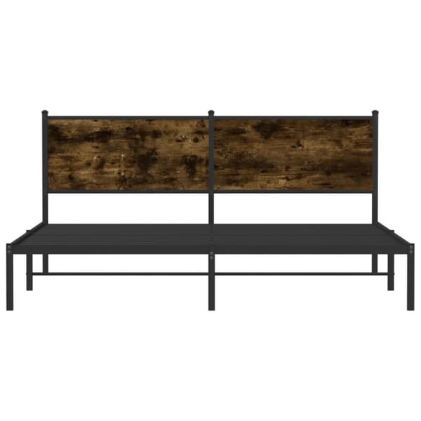 sengeramme uden madras 183x213 cm metal røget egetræsfarve