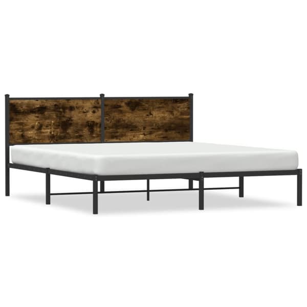 sengeramme uden madras 183x213 cm metal røget egetræsfarve