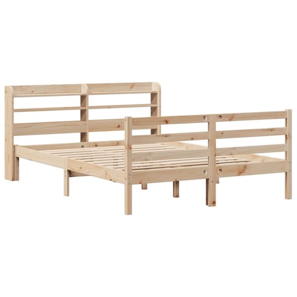 sengeramme med sengegavl 120x200 cm massivt fyrretræ hvid