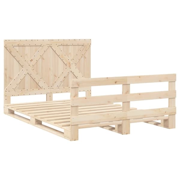 sengeramme med sengegavl 160x200 cm massivt fyrretræ