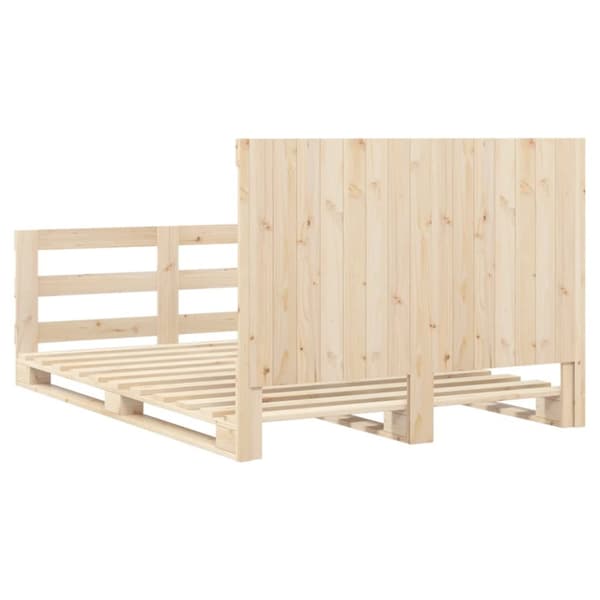 sengeramme med sengegavl 160x200 cm massivt fyrretræ
