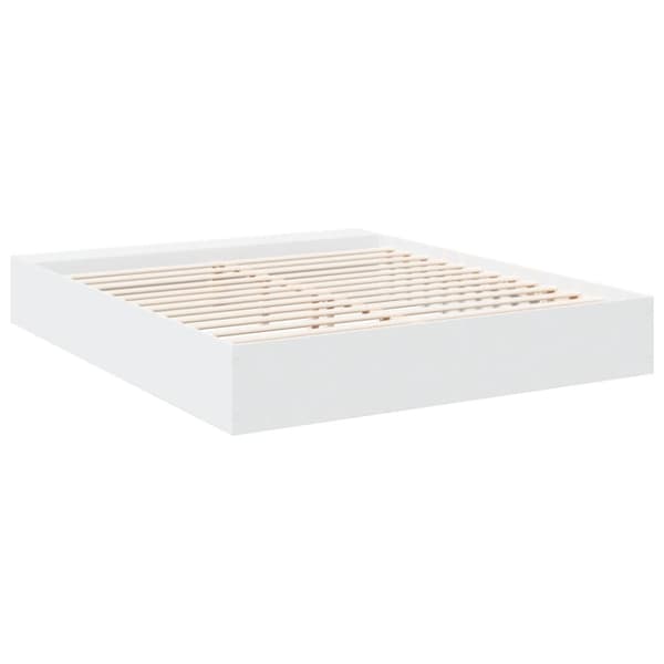 Sängram vit 200x200 cm konstruerat trä