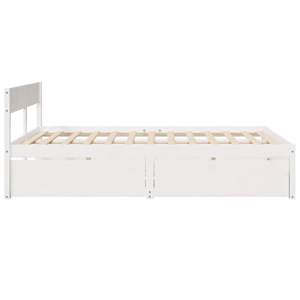 sengeramme uden madras 140x200 cm massivt fyrretræ hvid