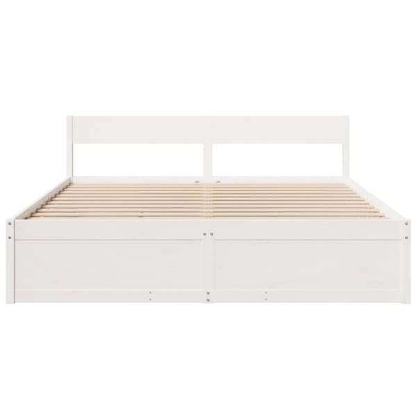 Sängram utan madrass vit 180x200 cm massiv furu